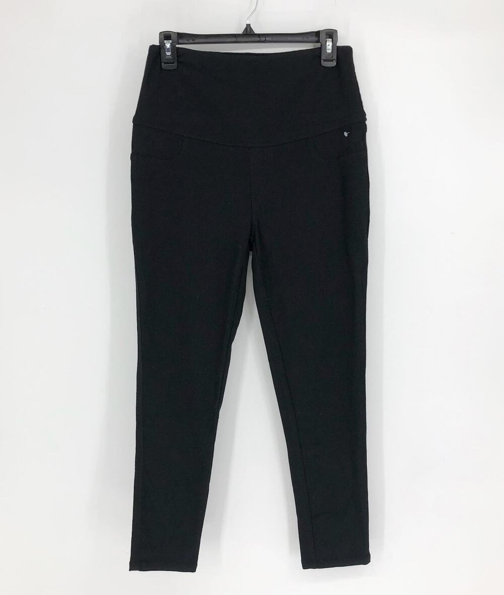 ANGEL MATERNITY Skinny Jeggings Small Black Over The Bump Stretch EUC